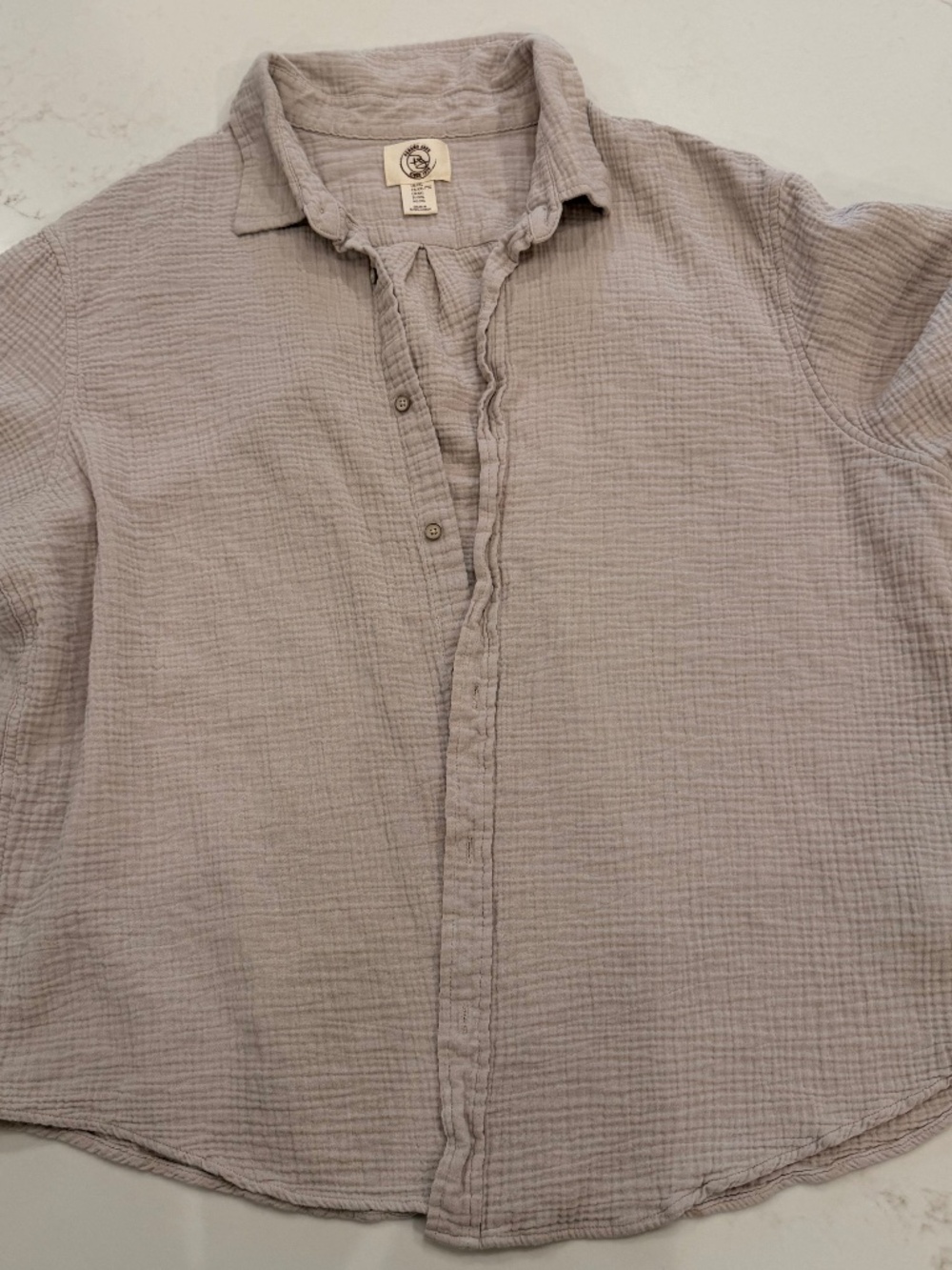 Panama Jack Beige Gauze Short Sleeve Button Front Shirt XXL